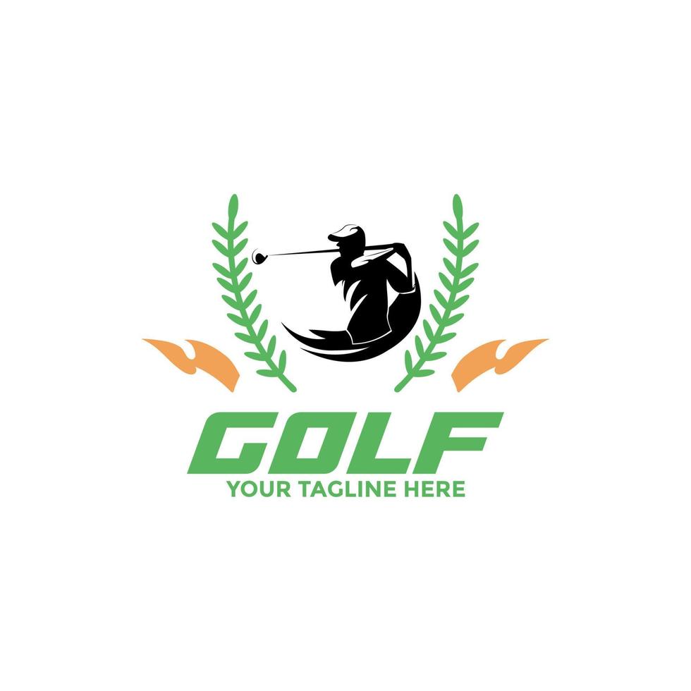 iconos e insignias del deporte del club de golf. símbolo vectorial de jugador de golf, equipo y artículos de juego, diseño de logotipo de plantilla de golf profesional moderno para club de golf vector