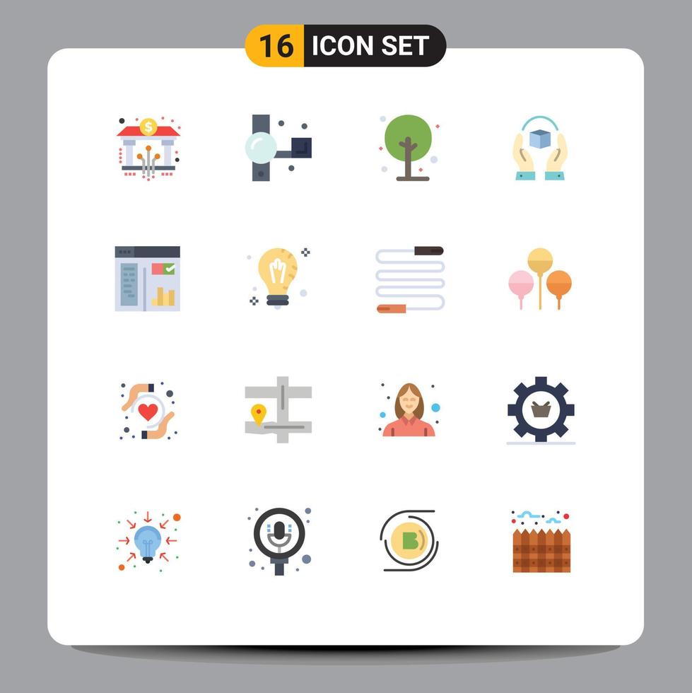 User Interface Pack of 16 Basic Flat Colors of responsibility handle video camera caring small Editable Pack of Creative Vector Design Elements
