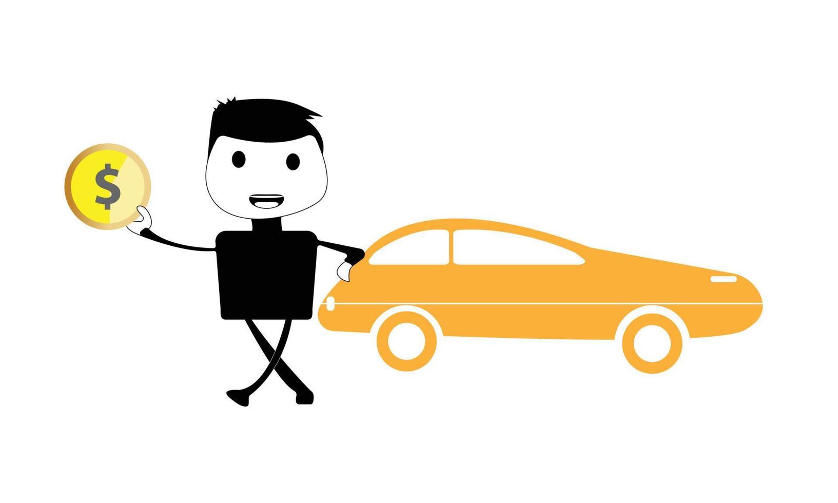 man and car art design vector