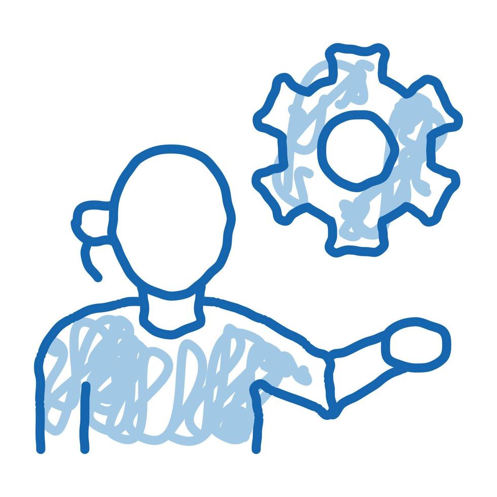 help desk phone settings doodle icon hand drawn illustration vector