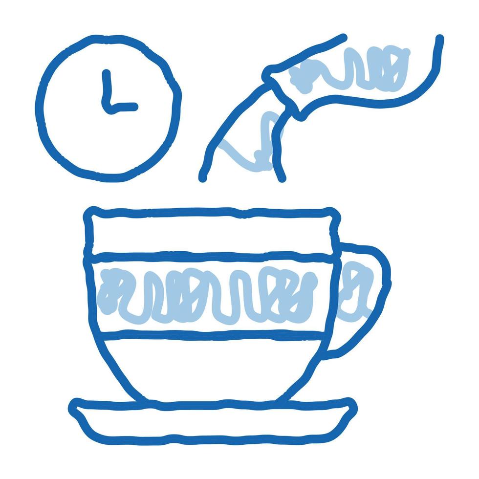 tea standby time doodle icon hand drawn illustration vector