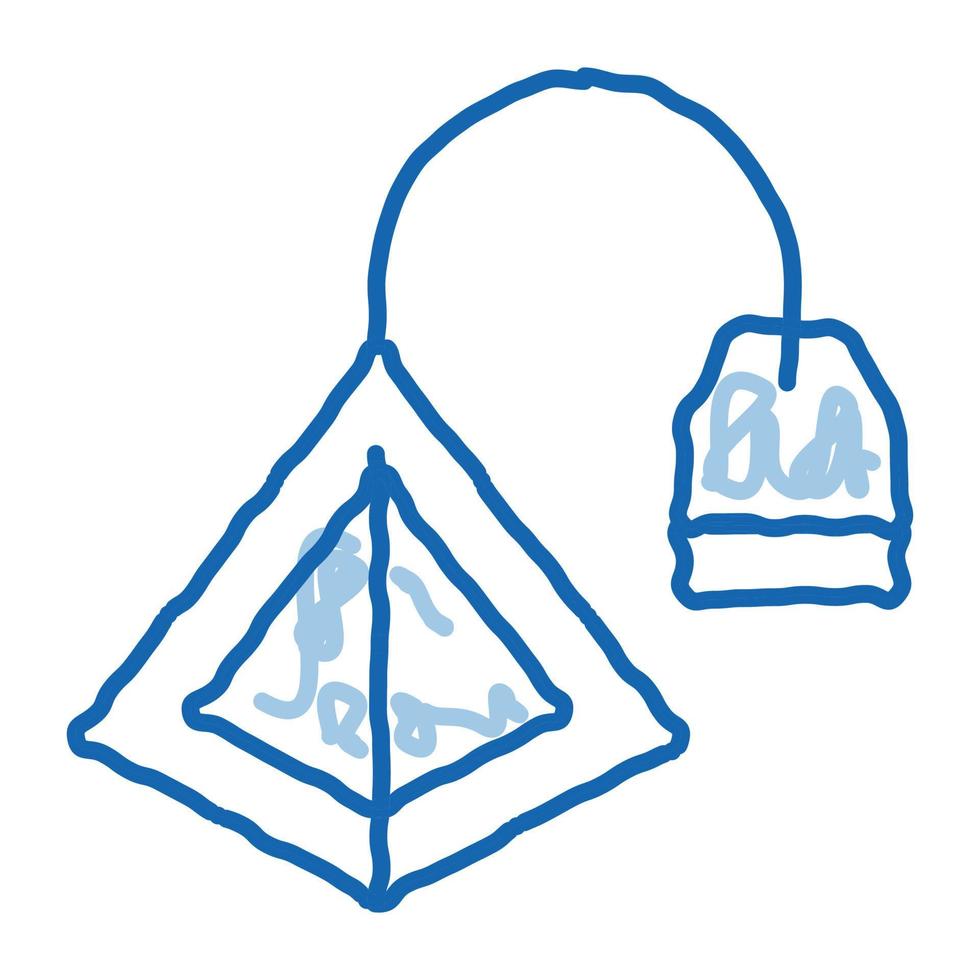 tea bag pyramids doodle icon hand drawn illustration vector