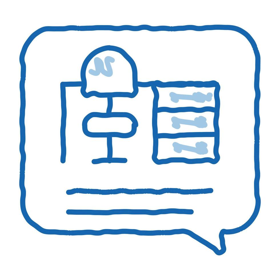 table and chair quote frame doodle icon hand drawn illustration vector
