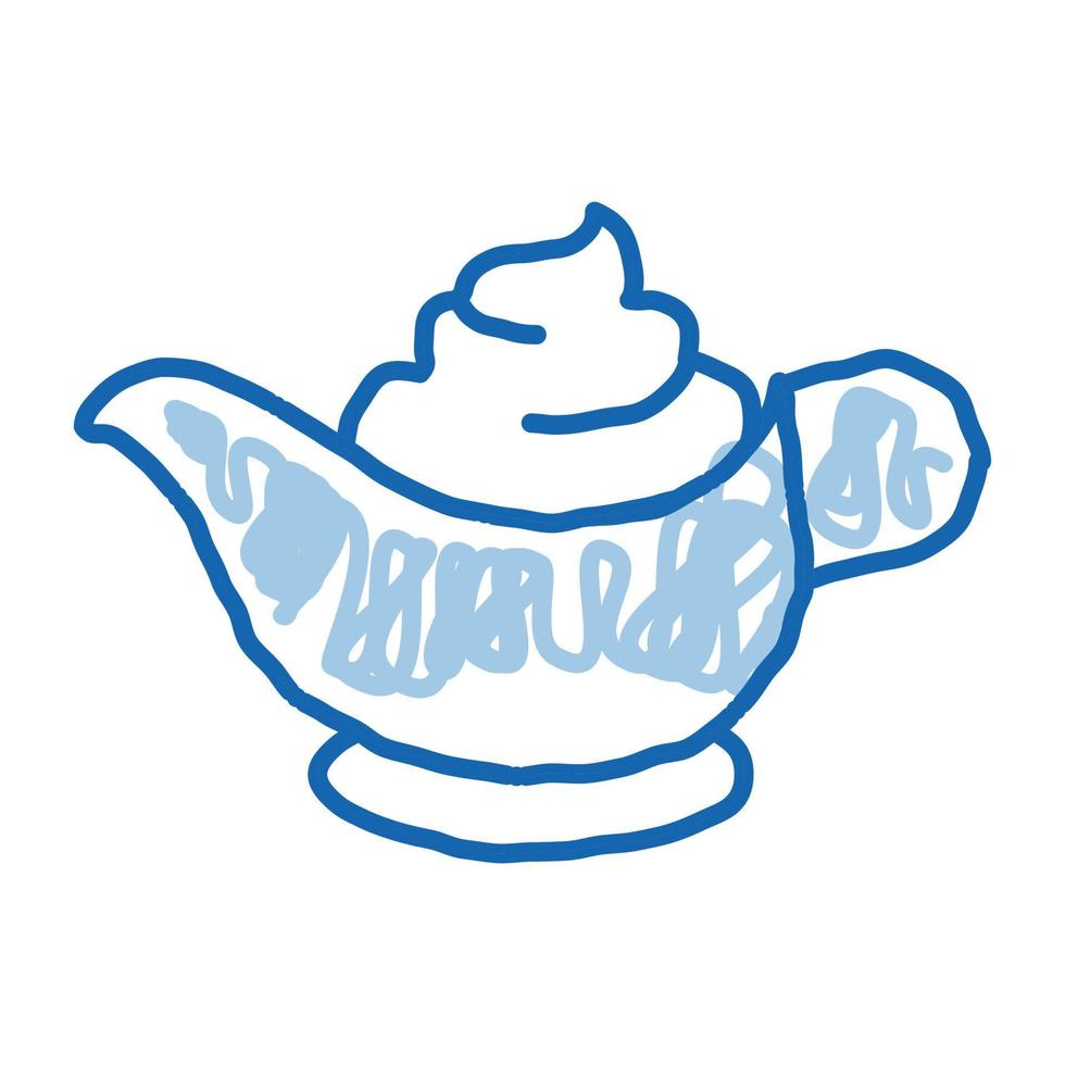 sauce bowl mayonnaise doodle icon hand drawn illustration vector