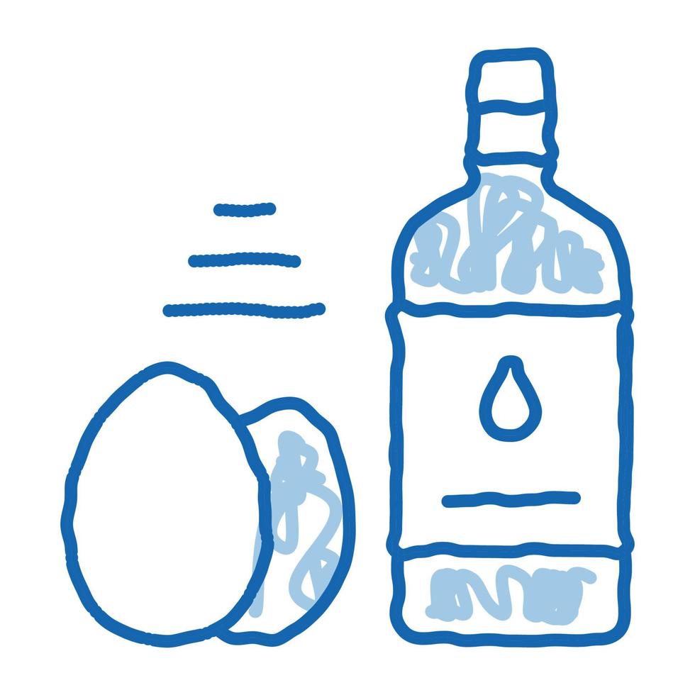 huevos de mantequilla y pimientos cocinando mayonesa casera icono de garabato ilustración dibujada a mano vector