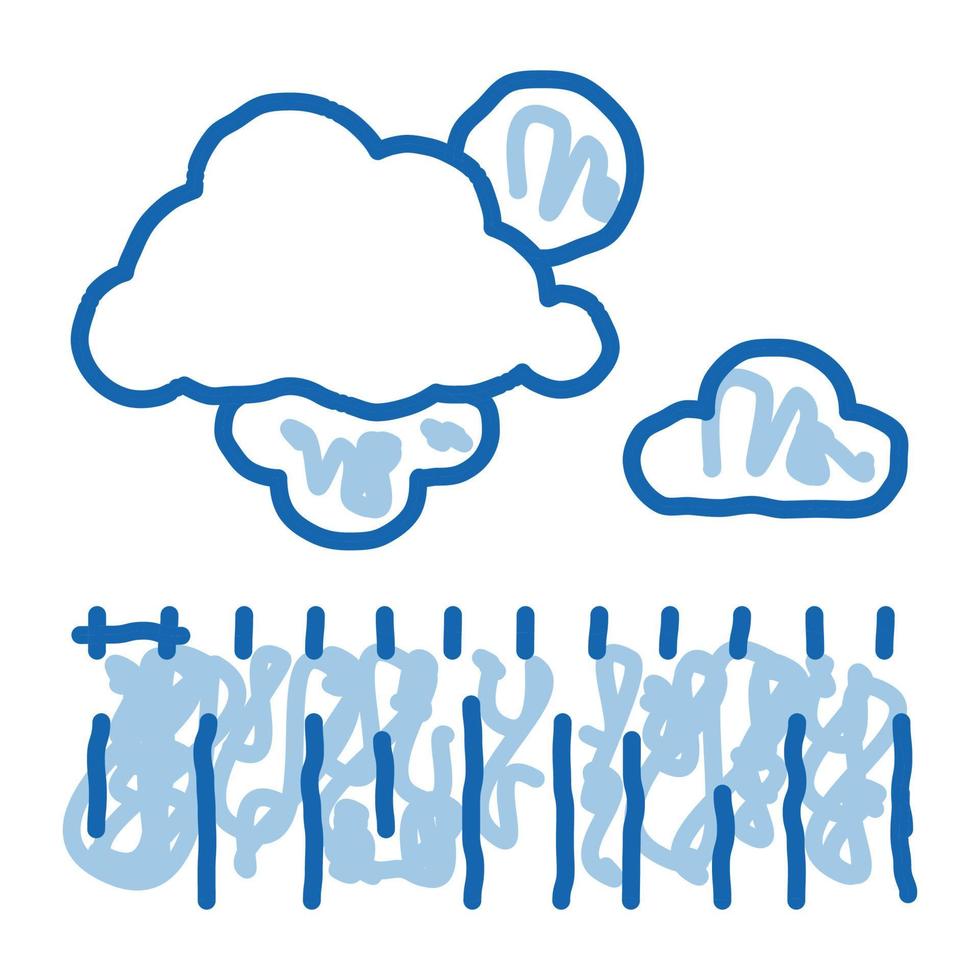bad weather wheat field doodle icon hand drawn illustration vector