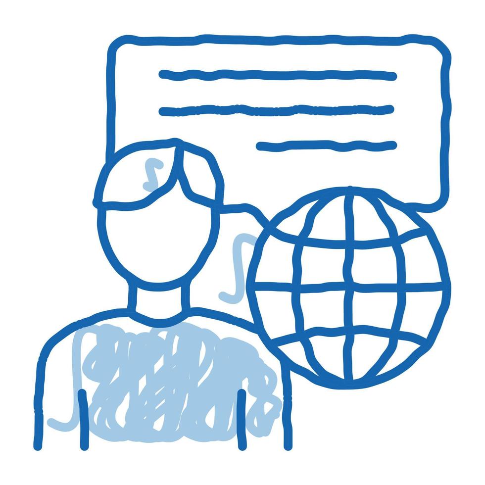 travel company representative doodle icon hand drawn illustration vector