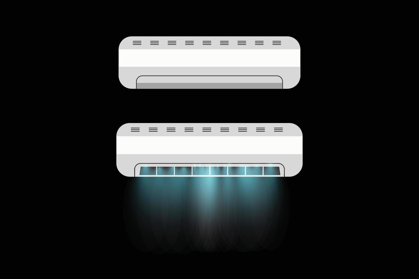 Air conditioner with cooling breeze Vector illustration.