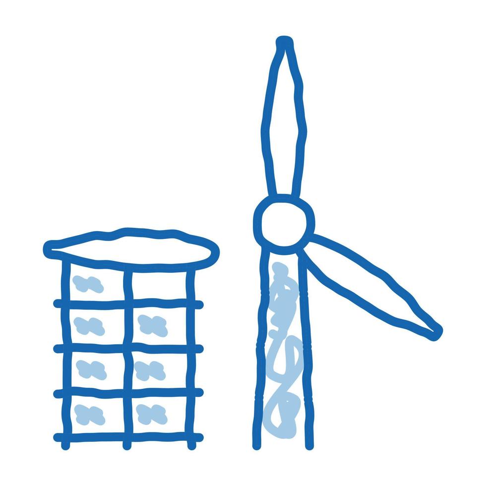 wing of windmill fell away doodle icon hand drawn illustration vector
