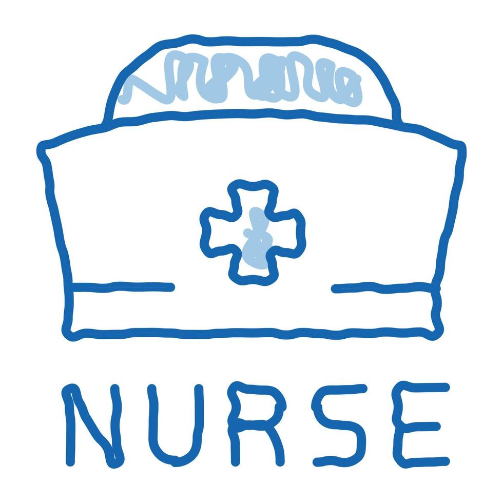 nurse hat doodle icon hand drawn illustration vector