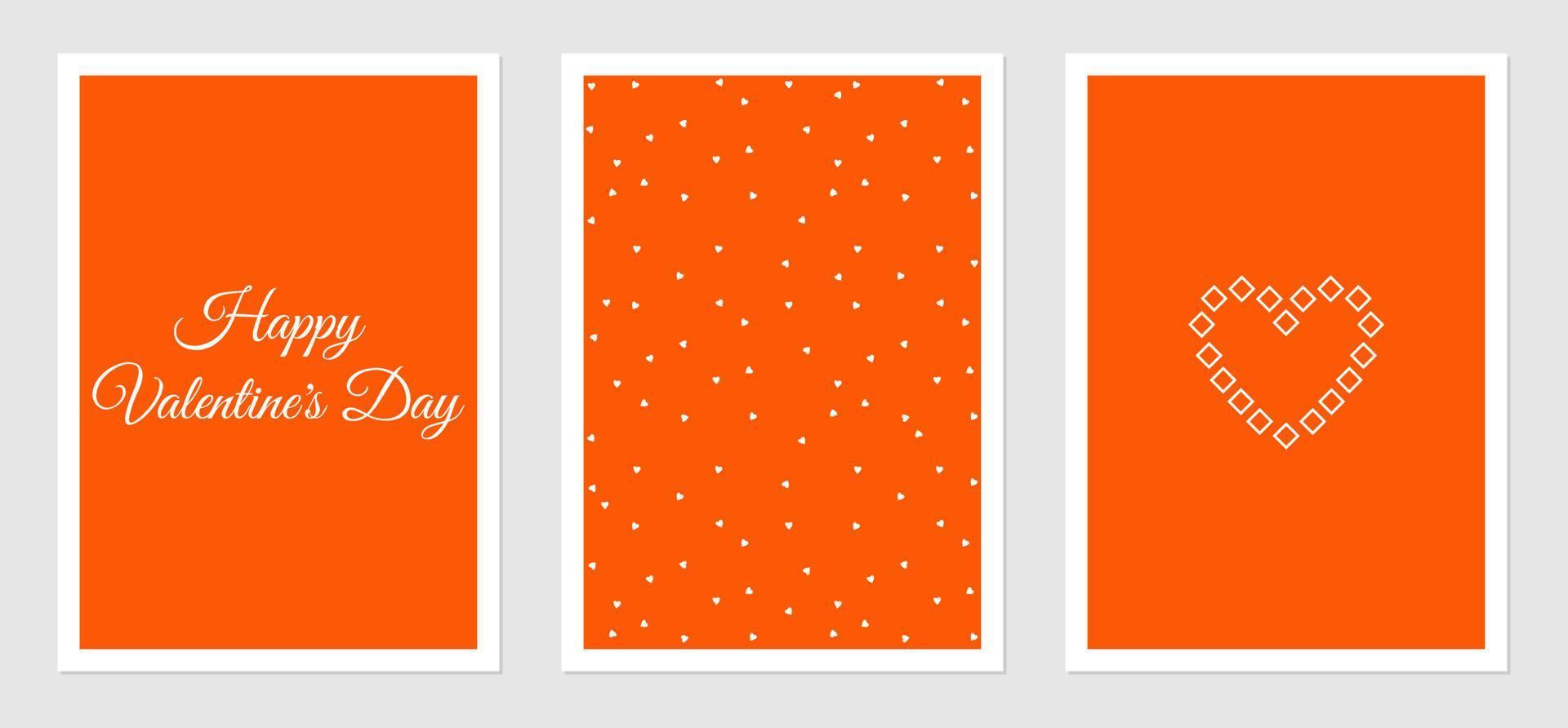 Set of posters with hearts. Vector illustration for Valentine's Day. Text design. Romantic background.