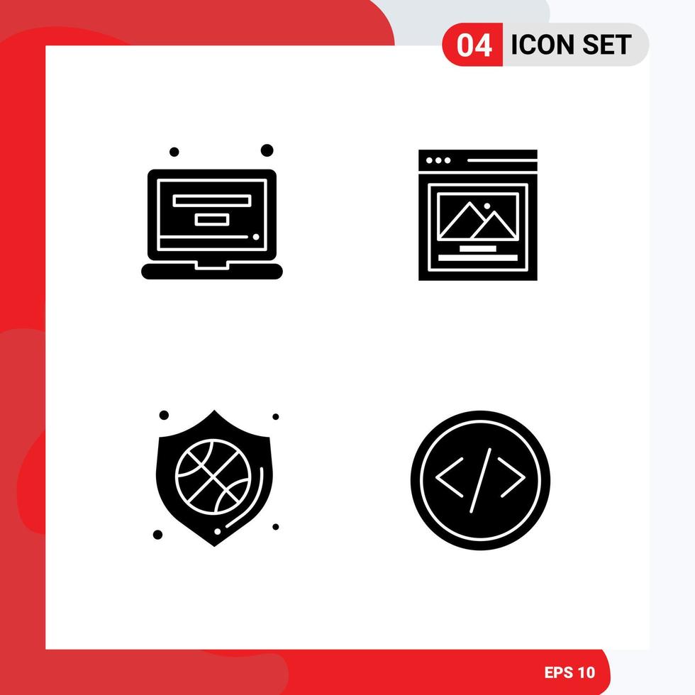 Modern Set of Solid Glyphs Pictograph of account shield profile picture code Editable Vector Design Elements