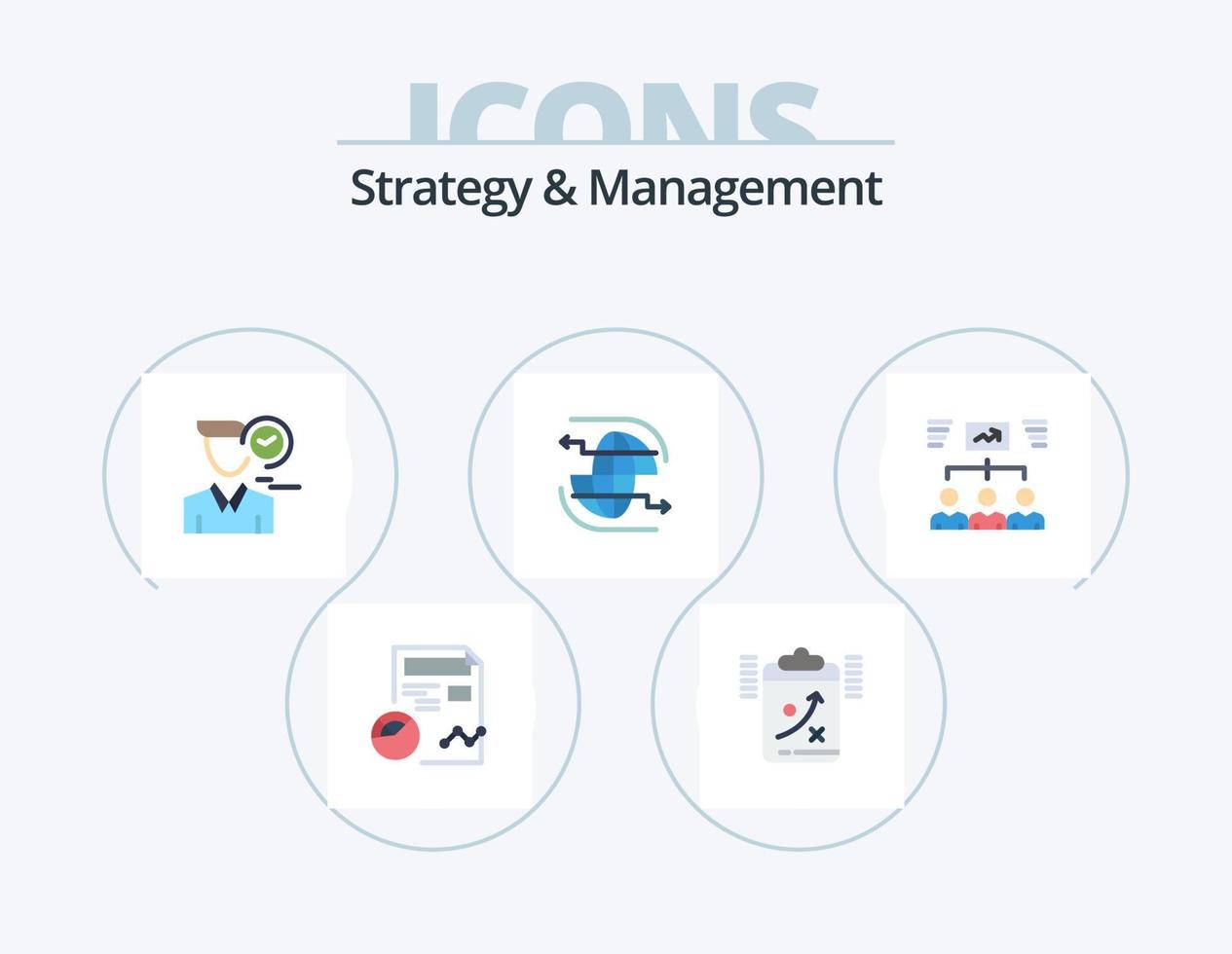 Strategy And Management Flat Icon Pack 5 Icon Design. internet. connect. tactic. appointment. male vector