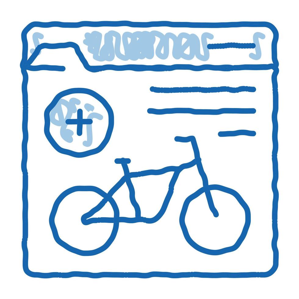 bicicleta compartir servicios información doodle icono dibujado a mano ilustración vector