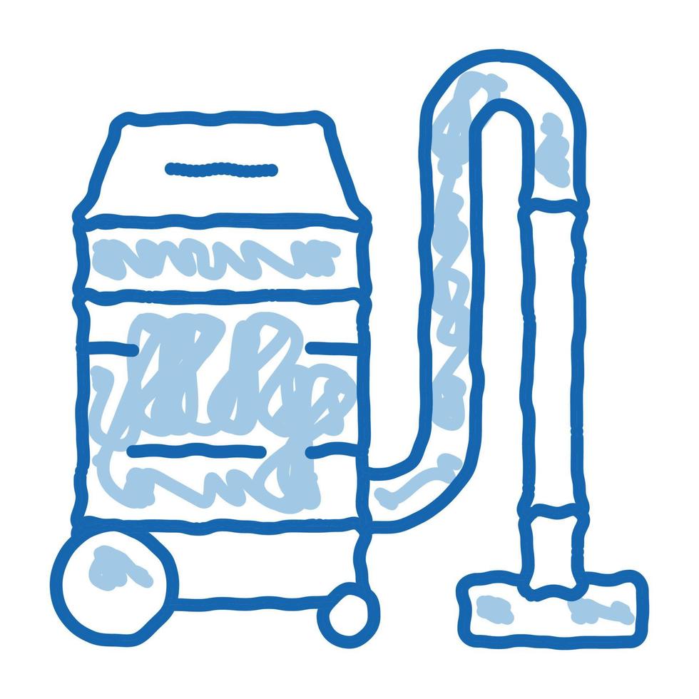aspiradora doméstica doodle icono dibujado a mano ilustración vector