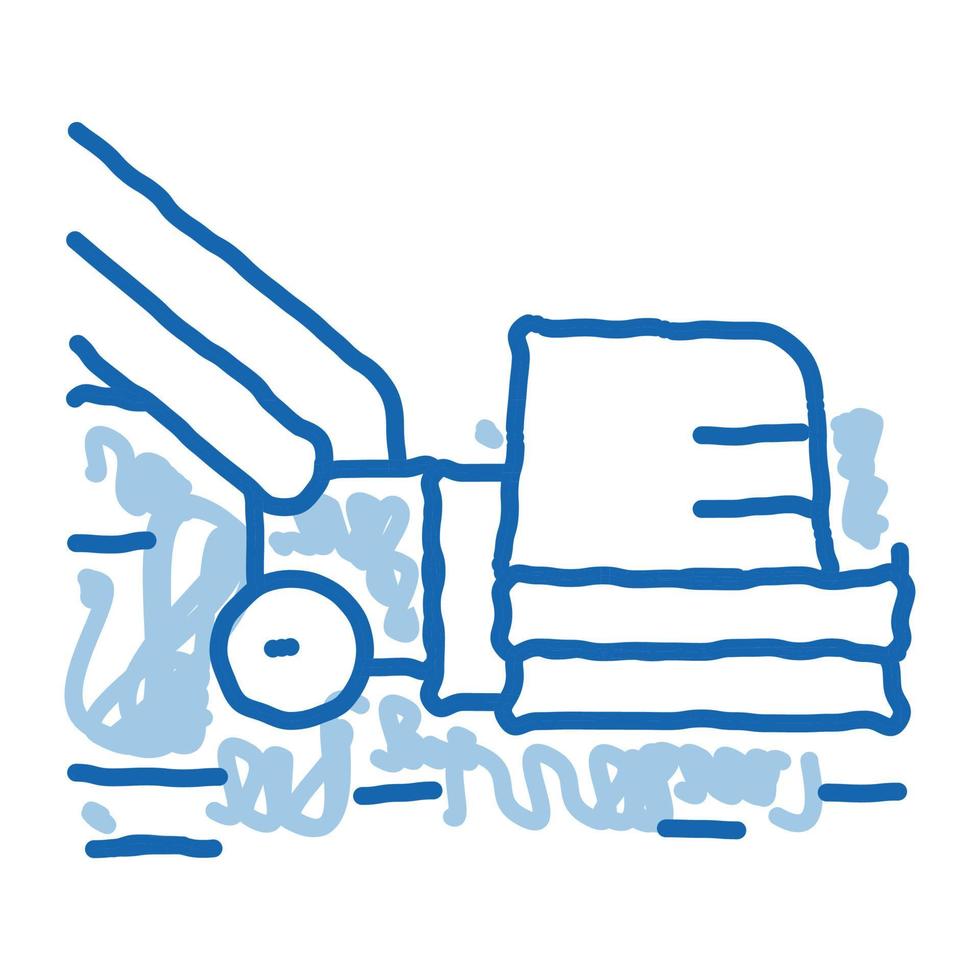 cepillo de limpieza sobre ruedas doodle icono dibujado a mano ilustración vector