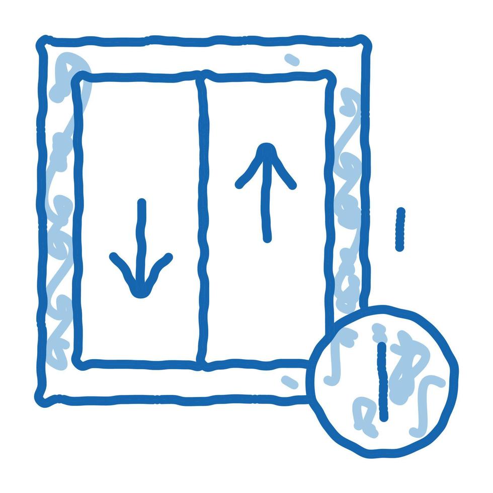 vidrio cayendo fuera de la ventana doodle icono dibujado a mano ilustración vector