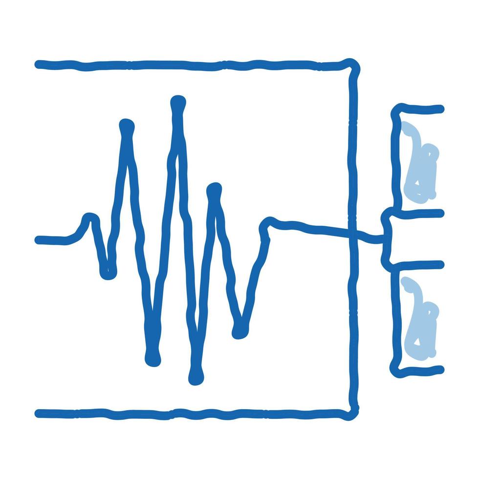 ilustración de dibujado a mano de icono de doodle de medición de escala de richter vector