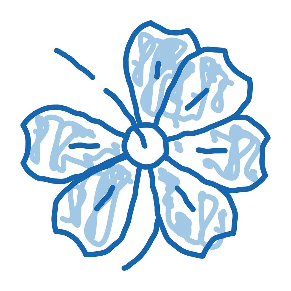 hibiscus flower doodle icon hand drawn illustration vector