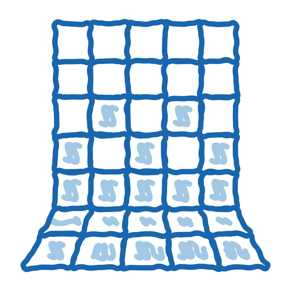 laying square tiles all over wall doodle icon hand drawn illustration vector