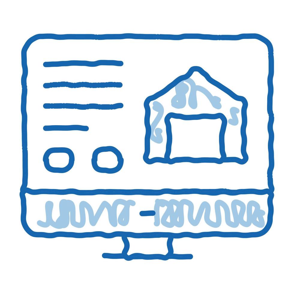 computer information about house doodle icon hand drawn illustration vector