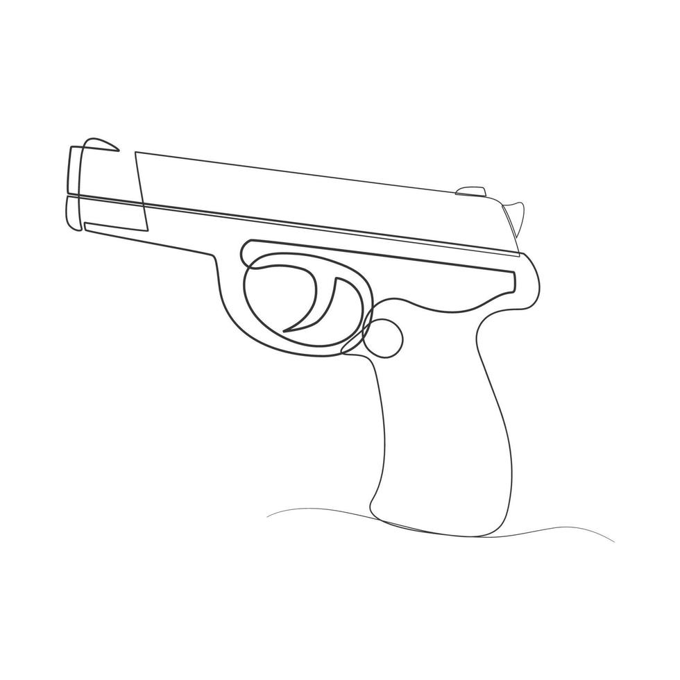 Gun continues line drawing vector