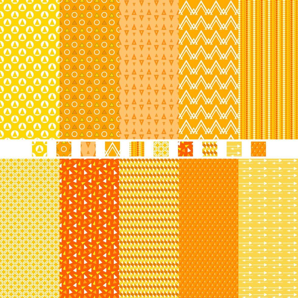 set of simple abstract shapes patterns seamless background vector