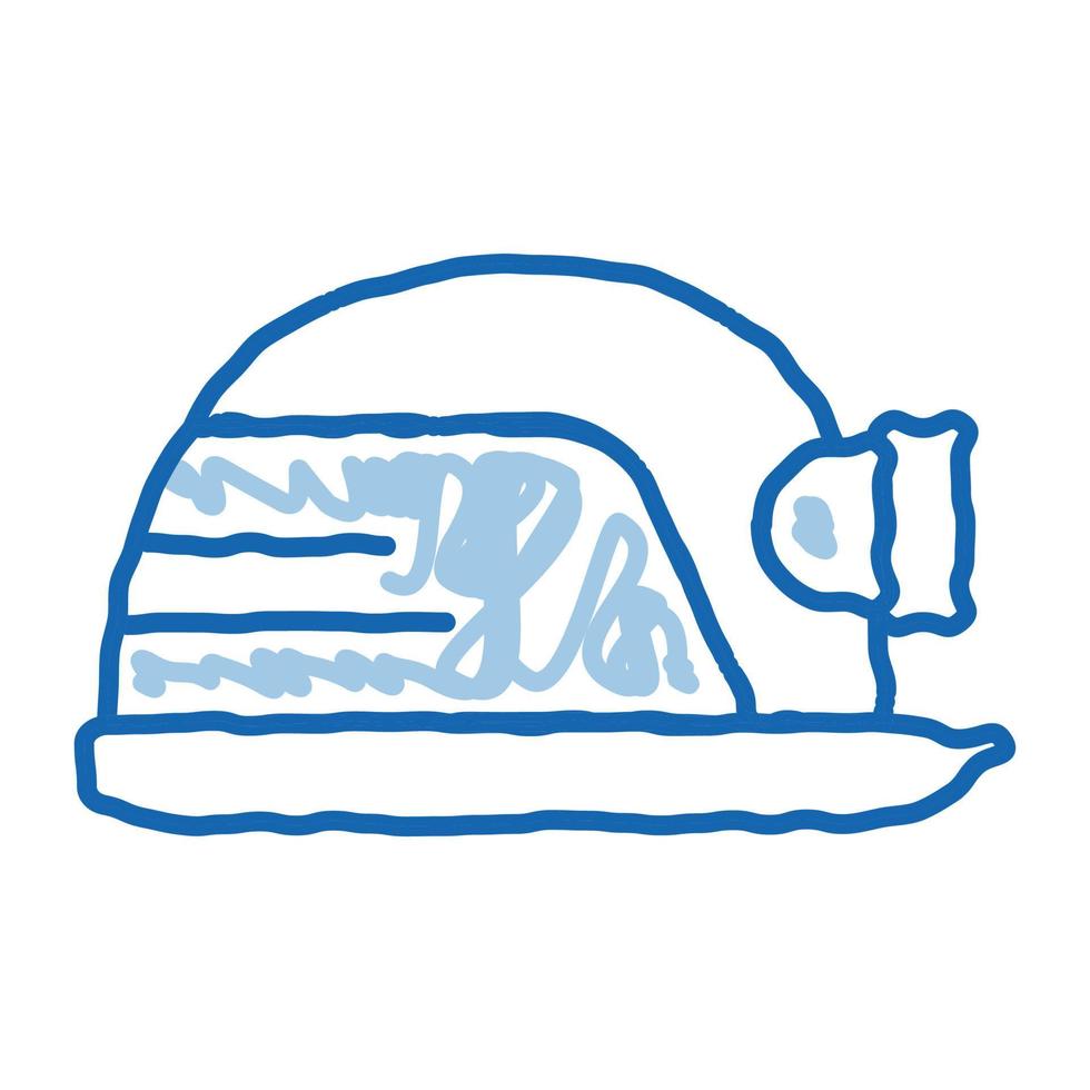 casco de seguridad con linterna doodle icono dibujado a mano ilustración vector