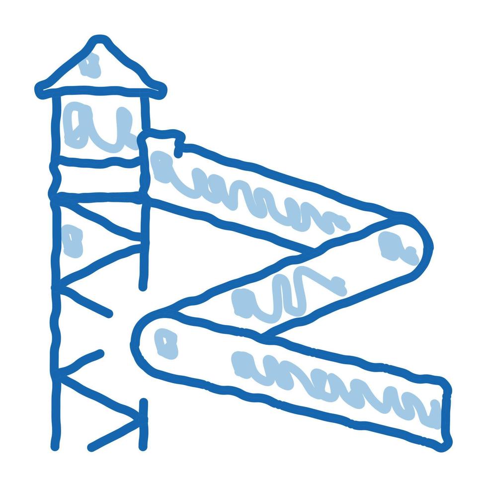 water slide doodle icon hand drawn illustration vector