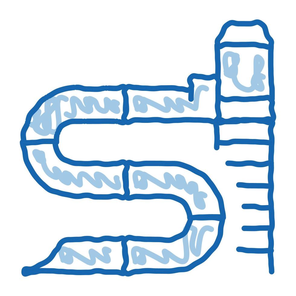 zigzag water slide doodle icon hand drawn illustration vector