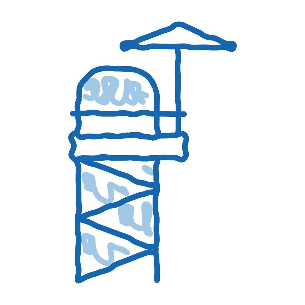 rescue tower doodle icon hand drawn illustration vector