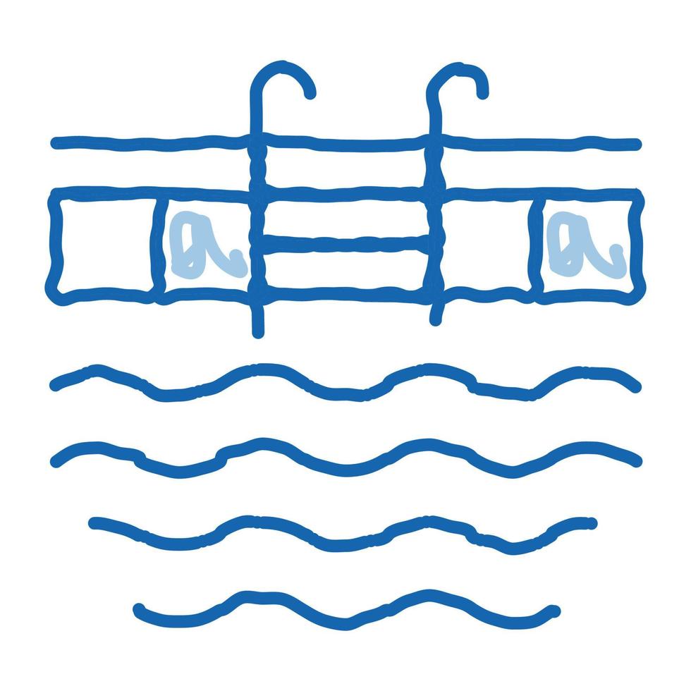 pool ladder doodle icon hand drawn illustration vector