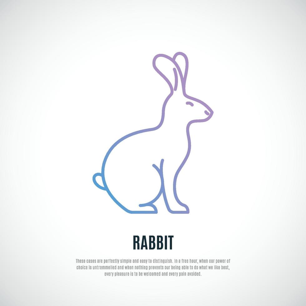 silueta de conejo aislado sobre fondo blanco. icono de conejito simple. vector