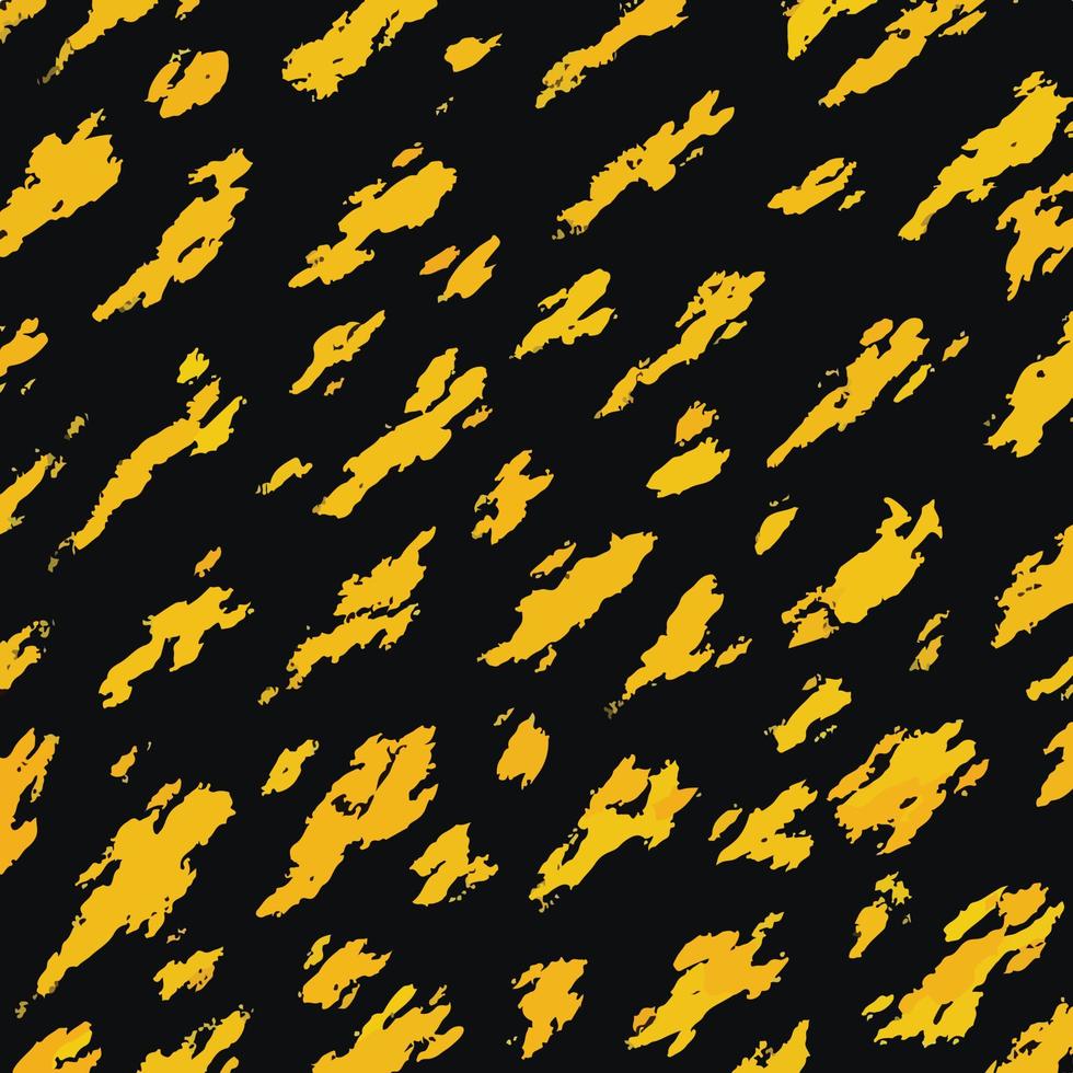 patrón de fondo vectorial de garabato de textura grunge de trazo de pincel abstracto amarillo aislado en plantilla cuadrada negra para publicaciones en medios sociales, impresión textil y de papel, póster, folleto y otros propósitos. vector