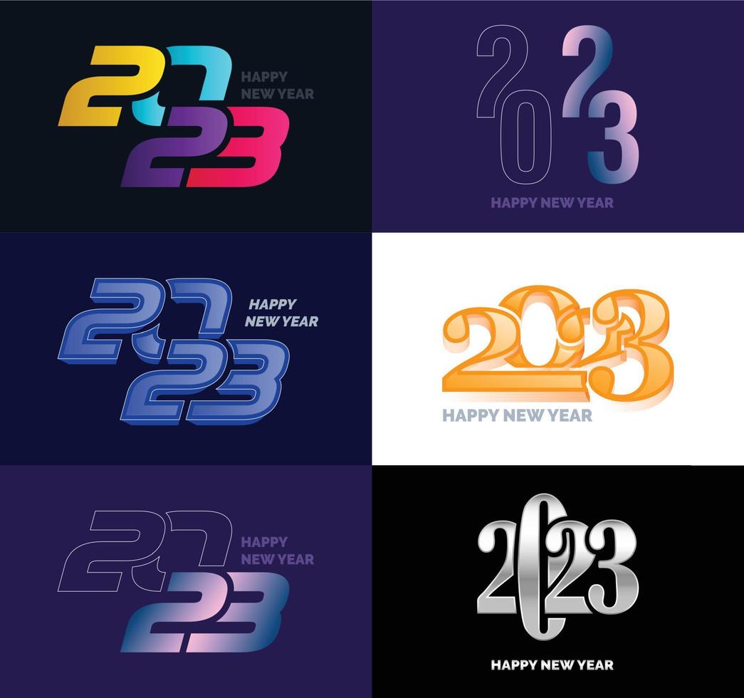 Big Set of 2023 Happy New Year logo text design 2023 number design template vector
