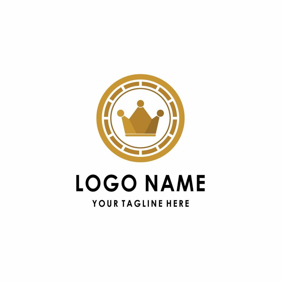 golden crown illustration logo vector perfect for a modern logo depicting success