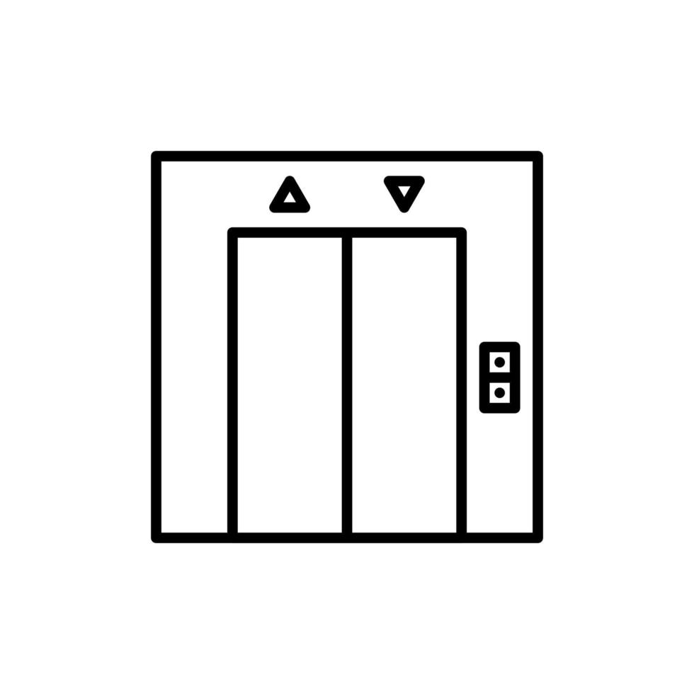ascensor o icono de ascensor en el diseño de estilo de línea aislado sobre fondo blanco. trazo editable. vector