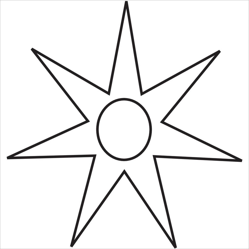 Vector image of shuriken, in black and white, on a transparent background