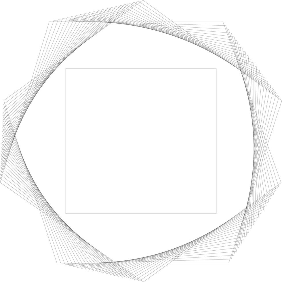 Vector, Image of spiral pentagon, in black and white, with a transparent background vector