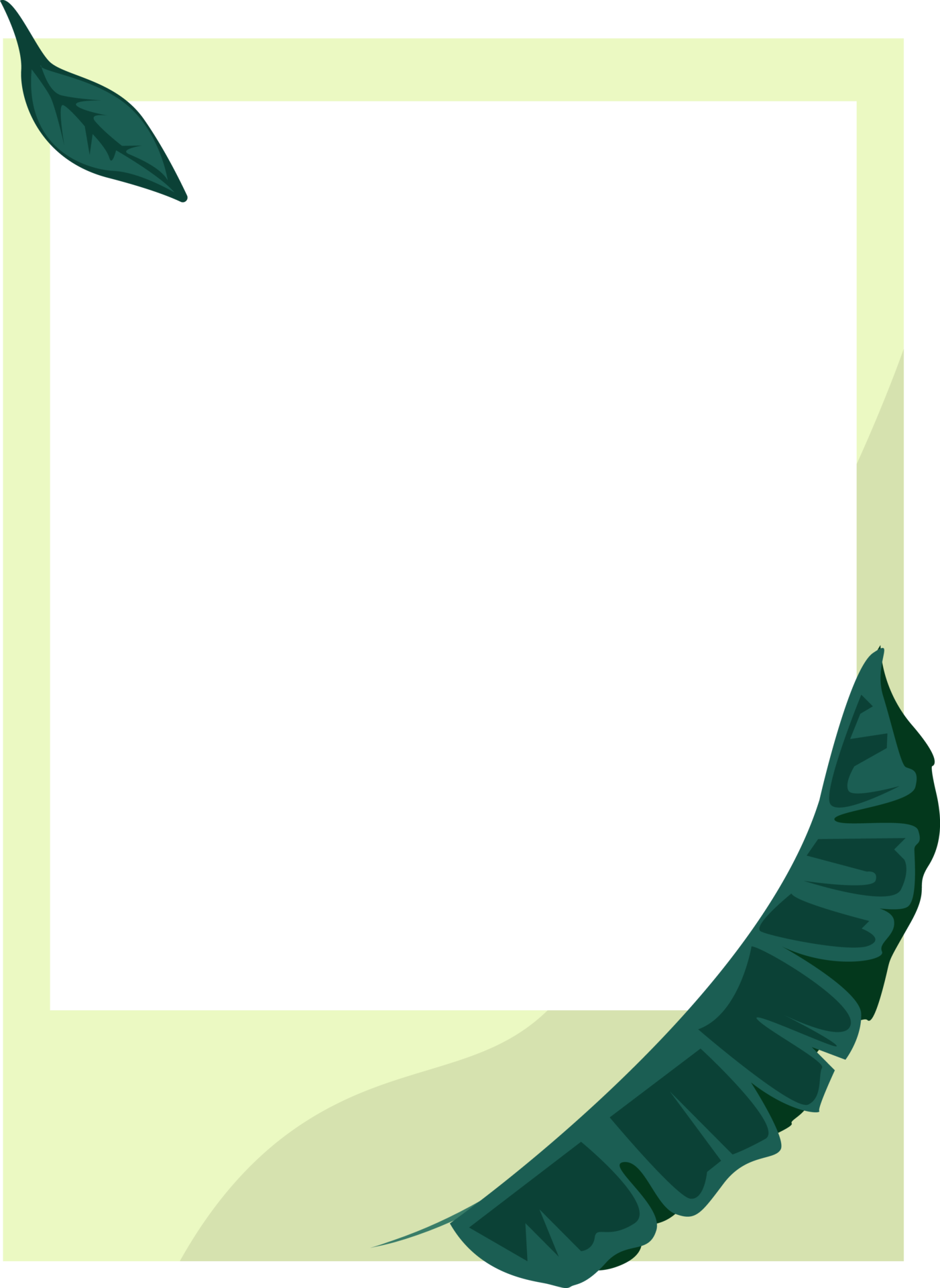 photo frame template with green leaf element 17804384 PNG