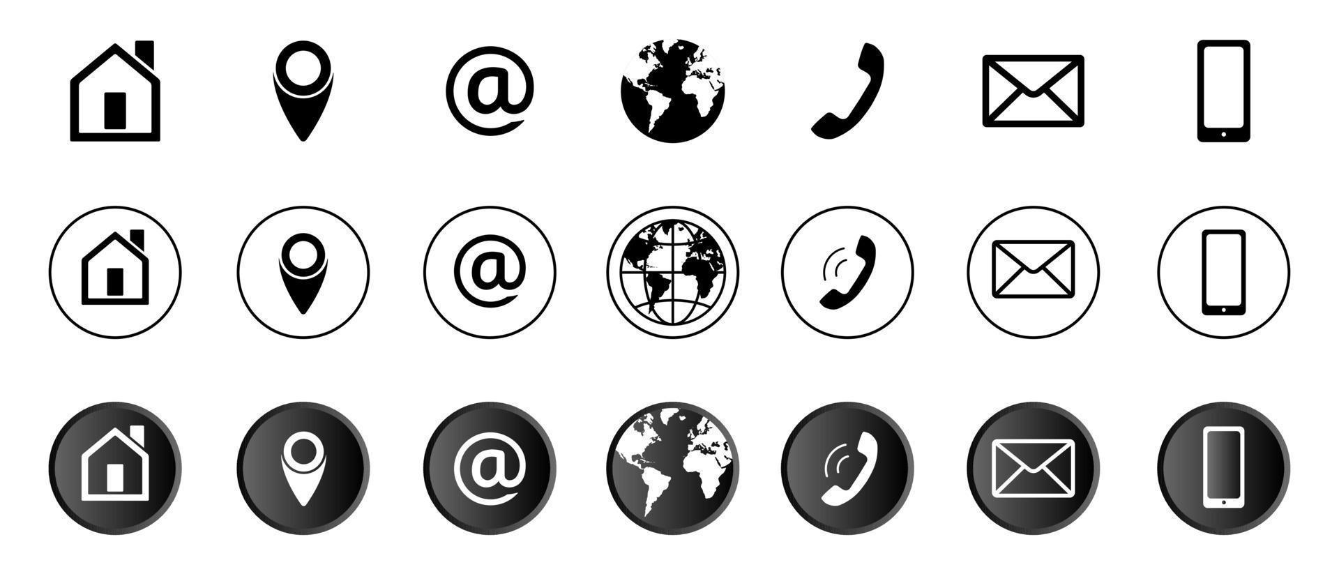 Business Contact us icon set symbol button. Vector illustration