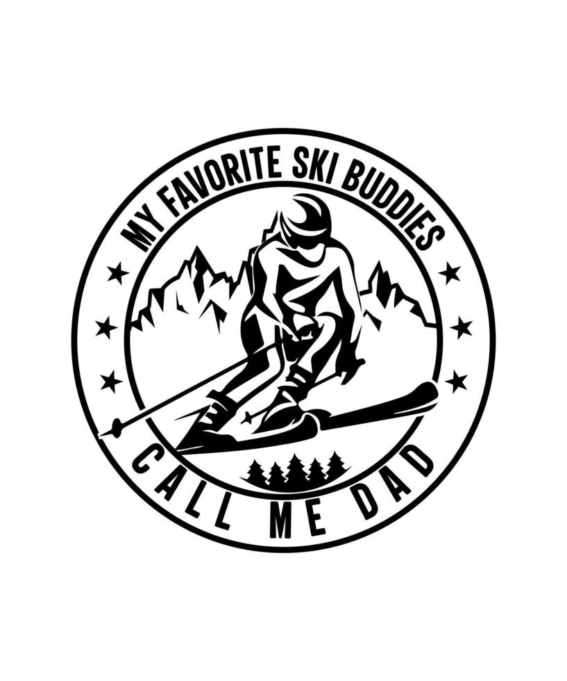 Skiing illustration desiign vector