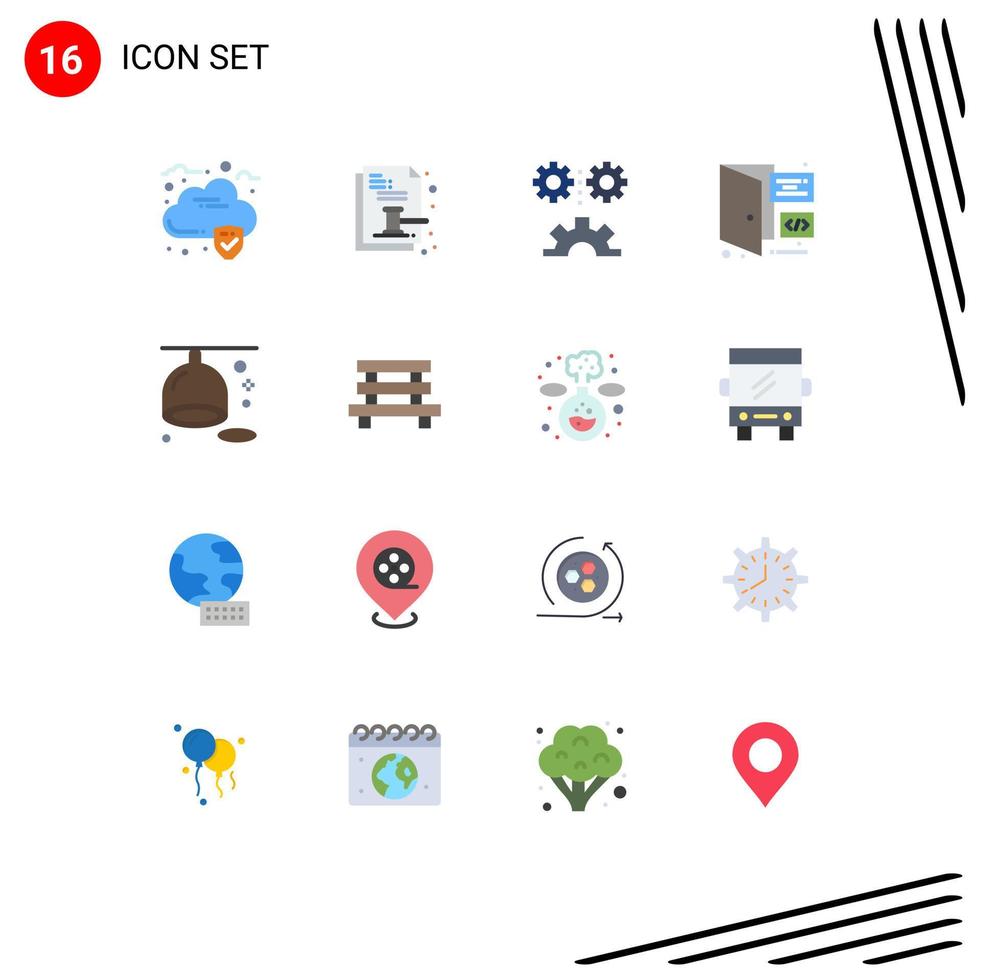 Pictogram Set of 16 Simple Flat Colors of citrus development applied science coding technology Editable Pack of Creative Vector Design Elements