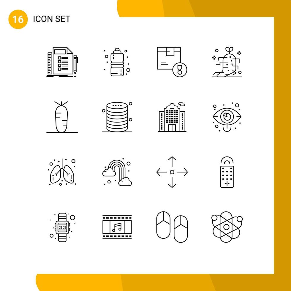 16 Outline concept for Websites Mobile and Apps therapy ginseng water drug logistic Editable Vector Design Elements