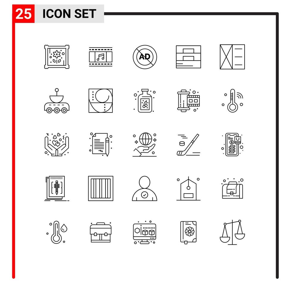 Modern Set of 25 Lines and symbols such as satellite wallet ad block man accessories Editable Vector Design Elements