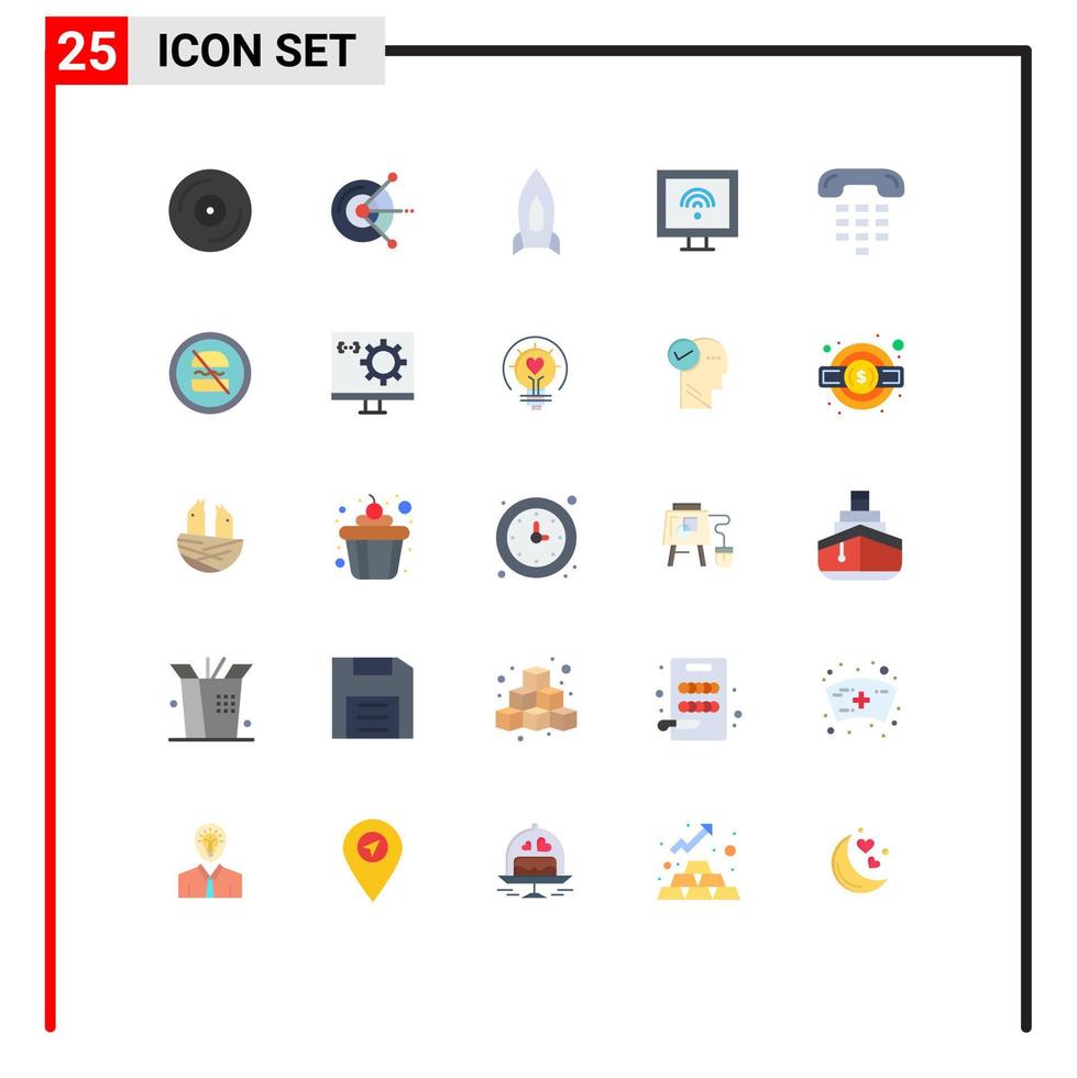 25 Flat Color concept for Websites Mobile and Apps tv internet hard drive disk entertainment startup Editable Vector Design Elements