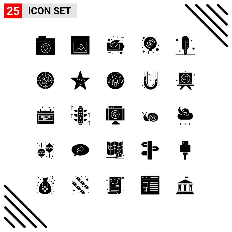 Universal Icon Symbols Group of 25 Modern Solid Glyphs of medical investment eco funds finance Editable Vector Design Elements