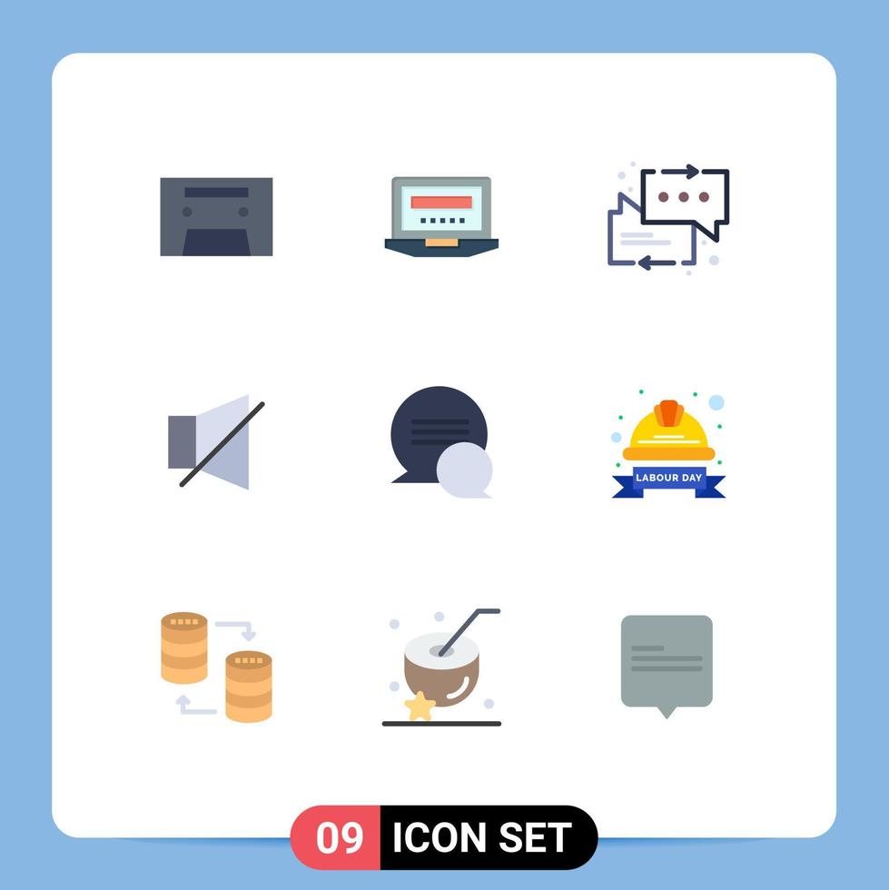 9 Creative Icons Modern Signs and Symbols of messages chat messages twitter off Editable Vector Design Elements