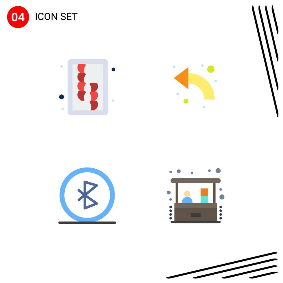 4 iconos creativos signos y símbolos modernos de cortar la herramienta bluetooth conexión curva elementos de diseño vectorial editables vector