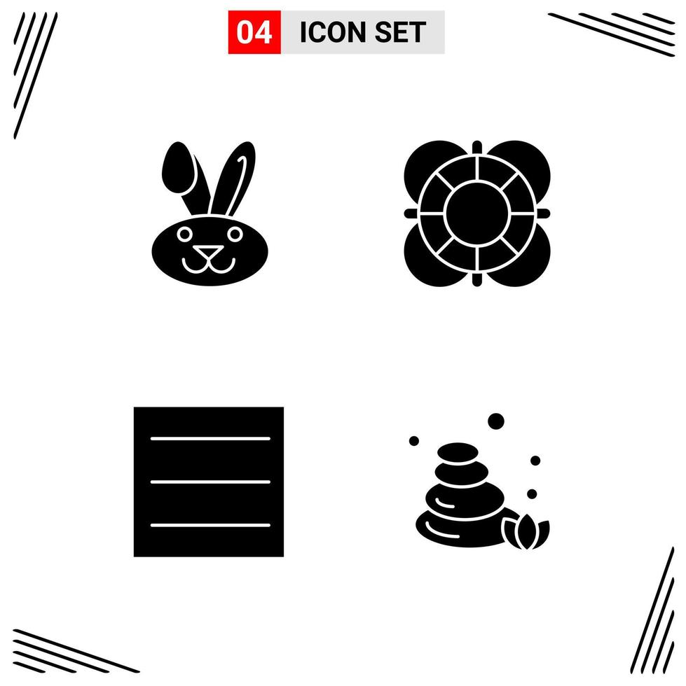 4 iconos estilo sólido cuadrícula basada en símbolos de glifos creativos para el diseño de sitios web signos de iconos sólidos simples aislados en fondo blanco 4 conjunto de iconos fondo de vector de icono negro creativo